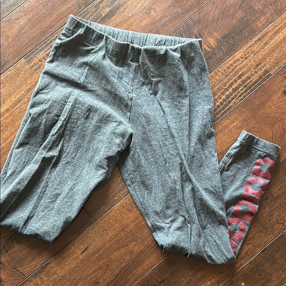 Adidas Gray Leggings with Red Logo